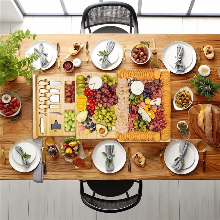 Extra Large Bamboo Charcuterie Board Set (7)