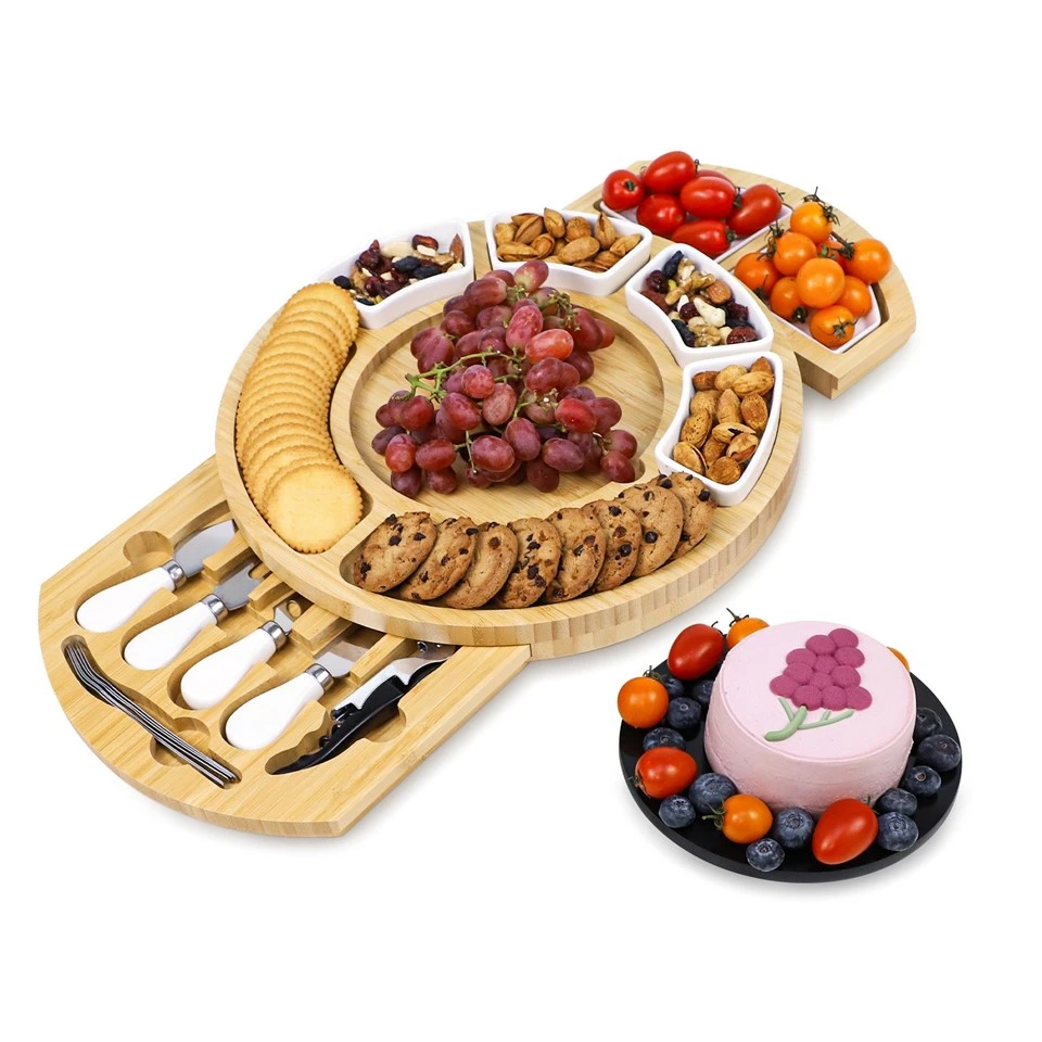 Bamboo Fruit and Cheese Platter Boards (3)